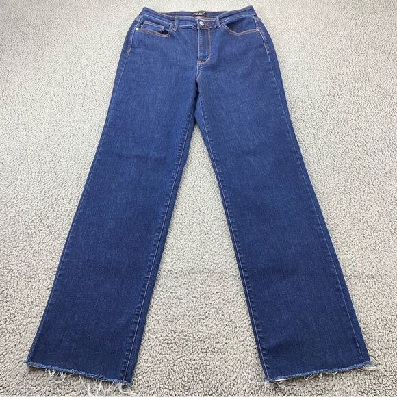Judy Blue Women's Straight Fit Raw Frayed Hem High Rise Jeans | Size: 11/30 - Picture 1 of 13